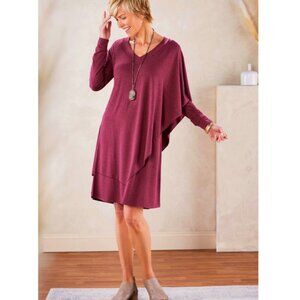 Soft Surroundings Burgundy Asymmetrical Dress